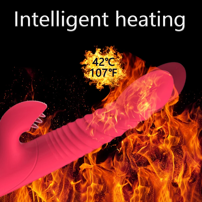 Телескопический вибратор фаллоимитатор с подогревом Вибрирующий Женский