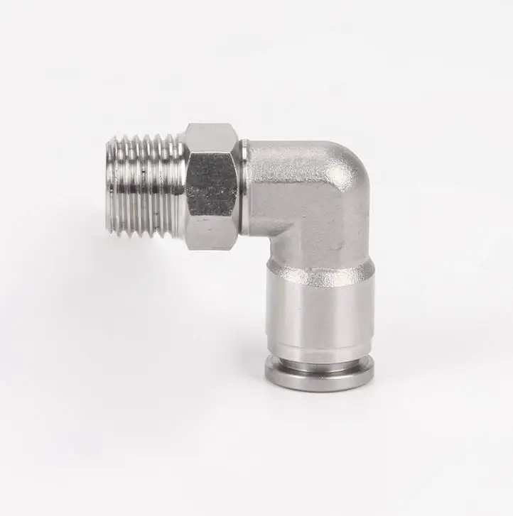 

PL stainless steel thread elbow Trachea connector 304 stainless steel KQG2PL6-M5 Trachea quick connector 90