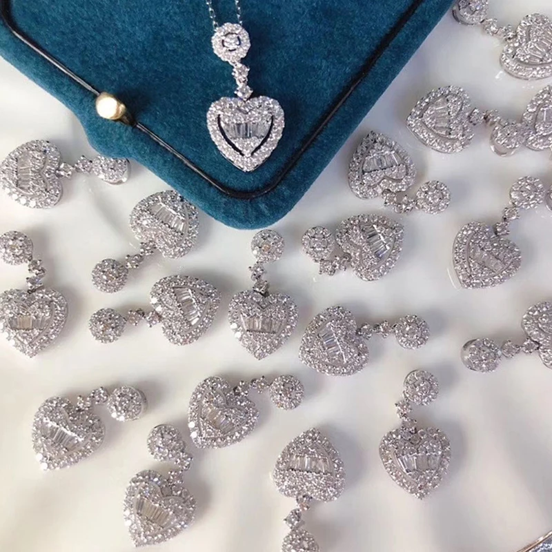 

Eternal Heart Shape Pendant Necklaces 925 Sterling Silver for Women Hollow Drape Sweater Neckalce Short Chain Fine Jewelry