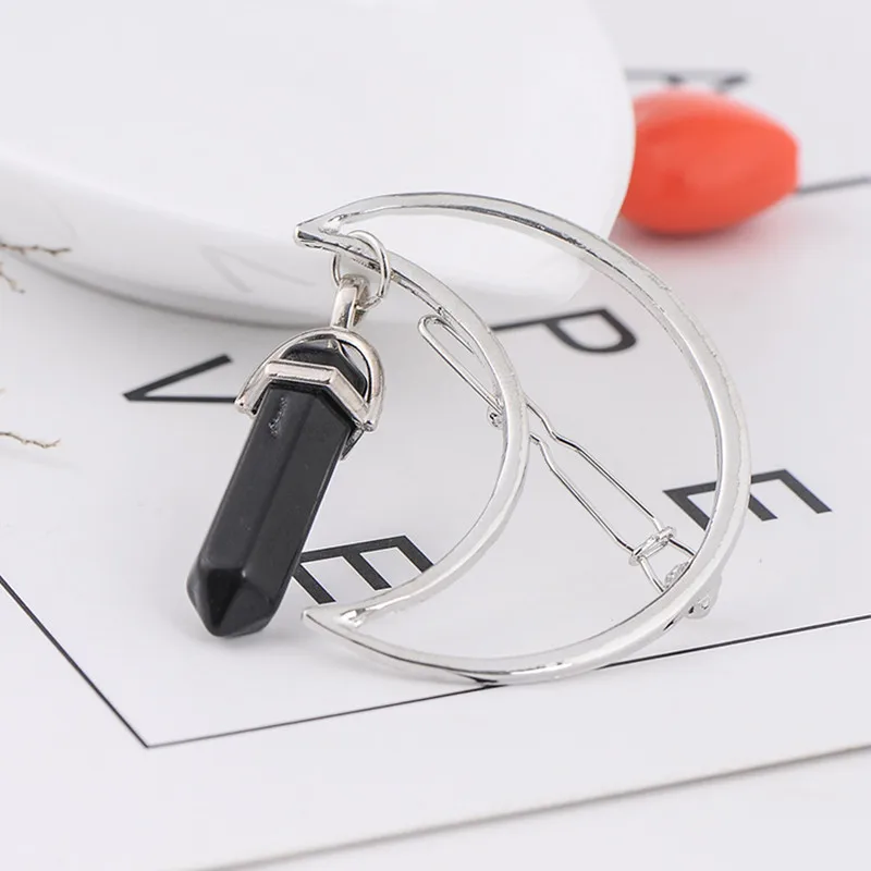 1 шт. сплав золотой цвет полумесяц искусственный кварц шестигранная призма