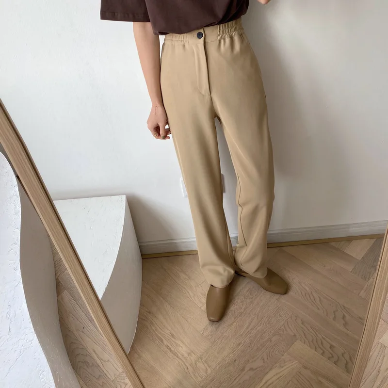 Женские прямые свободные штаны с высокой талией весна и лето 2020 Новые широкие для