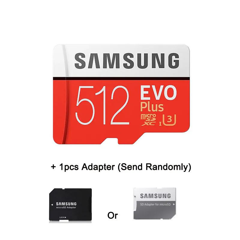 512GB Add Adapter Карта памяти SAMSUNG Micro SD 32G 64G 128G 256G 512GB SDHC SDXC класс EVO+ класс 10 C10 UHS TF карты Транс микро до 95 МБ/с./с Новинка - Емкость: 512GB Add Adapter