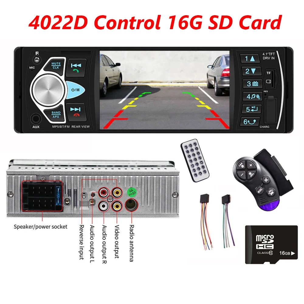 

Автомагнитола Podofo, 1DIN, стерео, 4022D, Bluetooth, FM, USB, 4,1 дюйма, поддержка камеры заднего вида, управление рулевым колесом