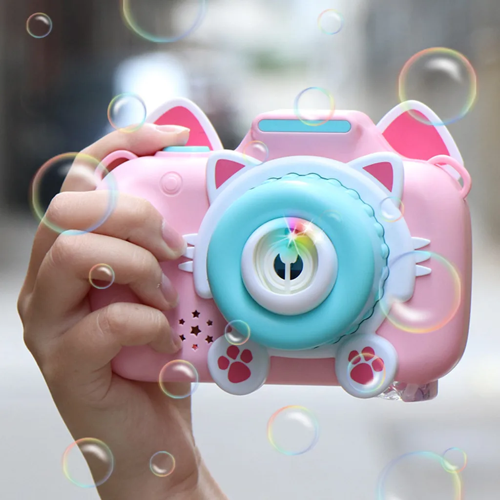 

Electronic Music Camera Bubble Toys For Kids Automatic Bubble Blower Machine Summer Outdoor Soap Bubbles Funny Children Toy QW