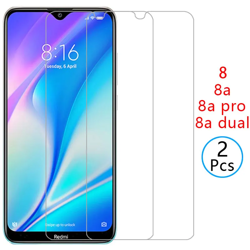 Защитный чехол на redmi 8a pro двойной протектор экрана из закаленного стекла для xiaomi