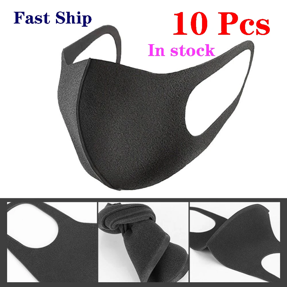 

10Pcs Kpop Cotton Unisex Anti Dust Anti Smog Breathing Earloop Mouth Mask PM2.5 Sponge Nose Cover Protection Face Mask Washable