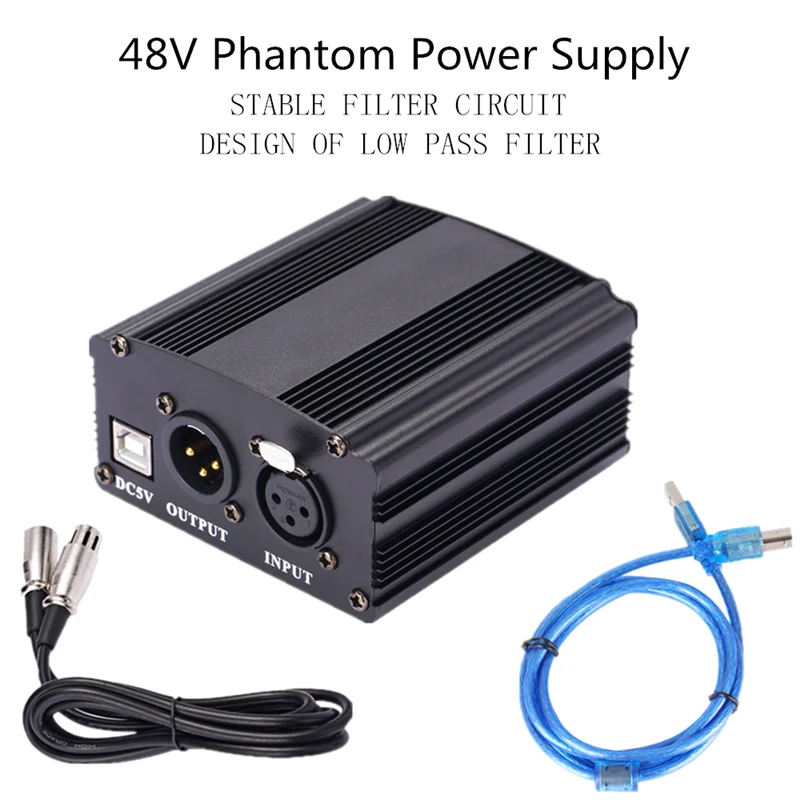 48V Phantom Мощность адаптер XLR кабель для конденсаторный микрофон Студийный Запись BM
