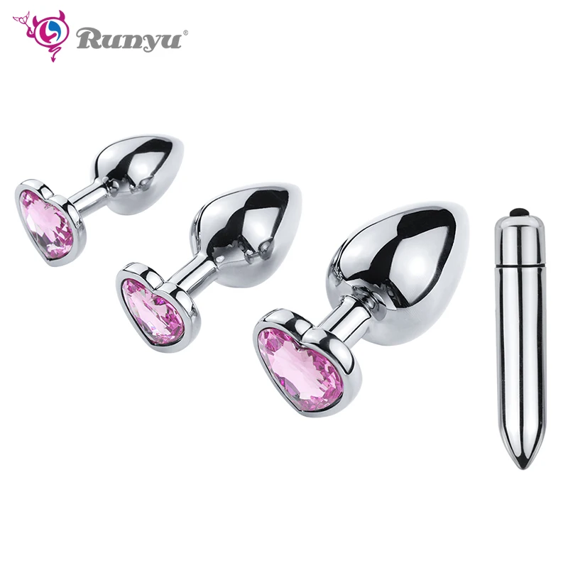 Анальная пробка для мужчин S M L с металлическим кристаллом анальная из