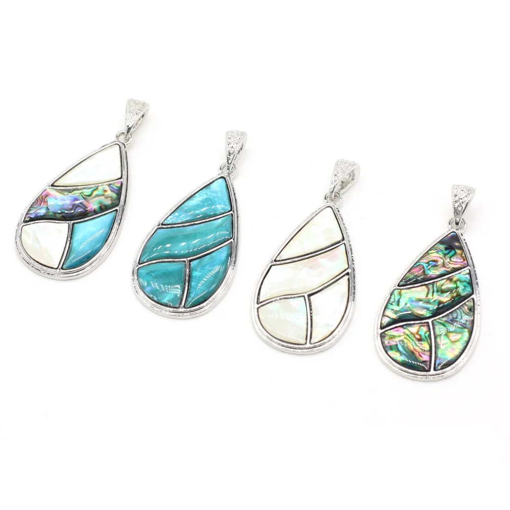 

Natural Shell Water Drop Shape Mother of Pearl Shell Pendants Charms Blue for DIY Necklace Earring Jewelry Making Size 30x53mm