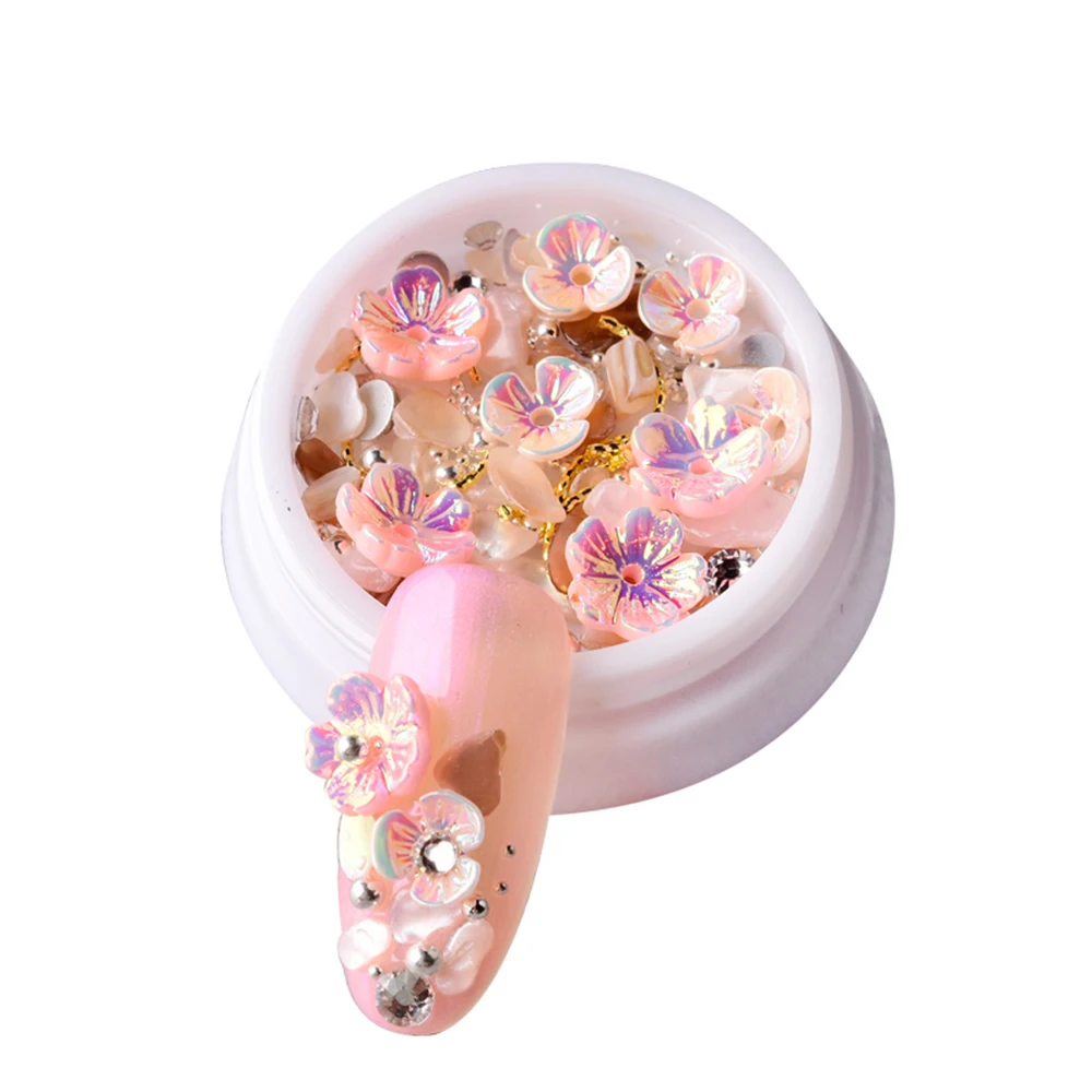 1 коробка Горячие ультратонкие Цветочные Стразы 3D дизайн ногтей Декоративная