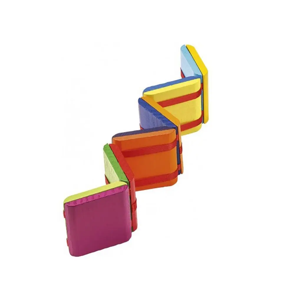 

New Flip Colorful Flap Wooden Blocks Ladder Change Visual Illusion Novelty Decompression Sensory Children's Fidget Toy Gift