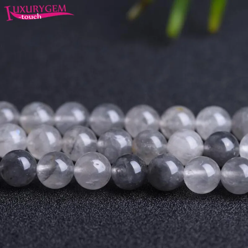 Круглые Бусины Из Натурального Серого хрусталя 4/6/8/10/12 мм 38 см