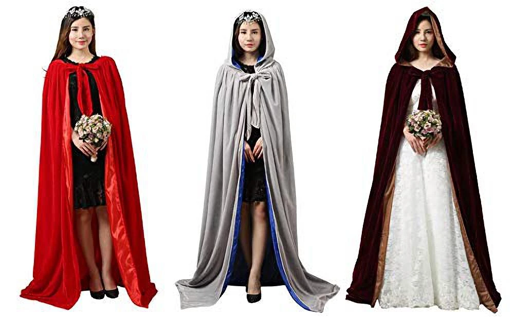 Накидка с капюшоном на Хэллоуин бархатный средневековый костюм свадебная