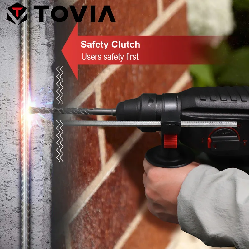 

TOVIA 26mm Electric Rotary Hammers 230V 4 Functions SDS Plus Rotary Hammer with BMC Power Drill Hammer and 5pcs Accessories