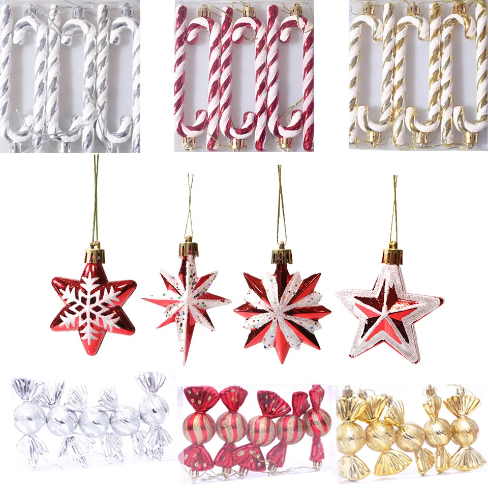 

6 шт./лот, украшения для рождественской елки из красного золота, подвески в виде костяшек, конфет, 2021, украшения для рождественской елки, подвески для домашвечерние