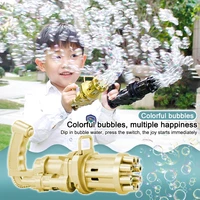 hot sale kids automatic gatling bubble gun toys summer soap water electric bubble machine for children gift toys wholesale price