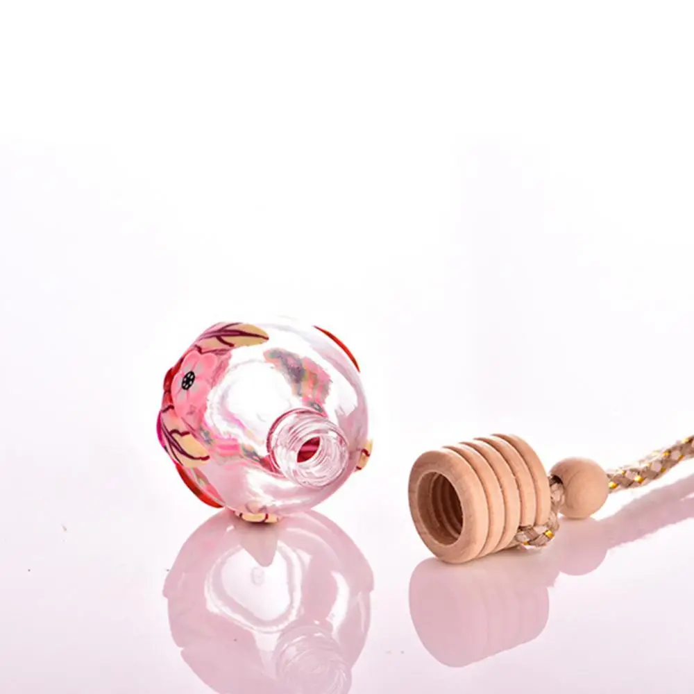 

50% Dropshipping!!Home Car Hanging Air Freshener Perfume Fragrance Flower Print Empty Glass Bottle