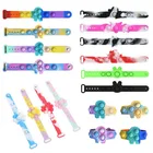 2021 поп пузырьковая простая игрушка с затемнением антистрессовый рельефный красочный силиконовый браслет тревожность сенсорный для аутизма детей