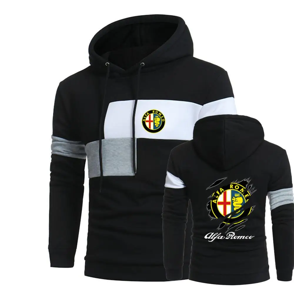 

NEW Spring Autumn Mens Creative Design Alfa Romeo Custom Hoodies Print Hooded Leisure Tops Pure Cotton Pullover Sweatshirts