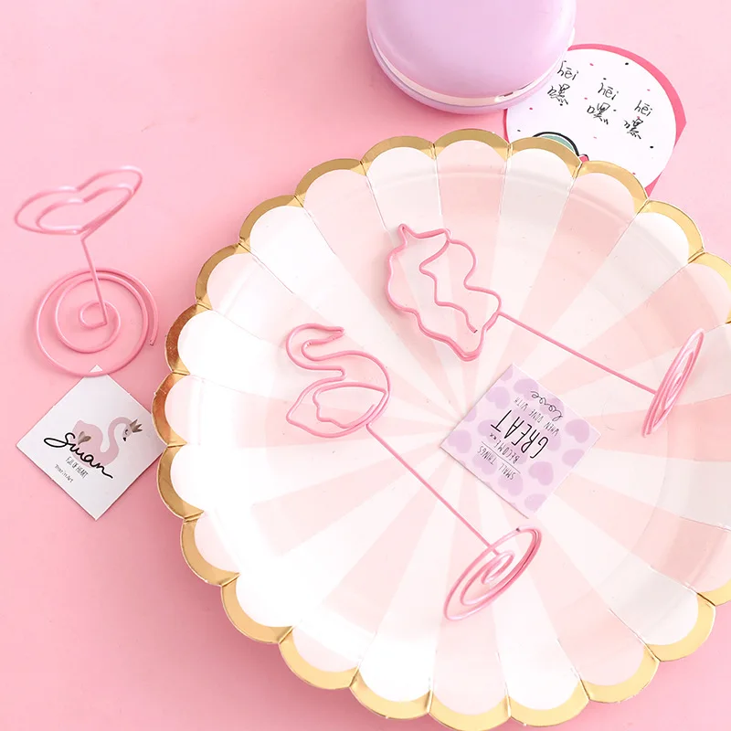 Милый розовый металлический зажим для фотографий офиса рабочего стола единорог