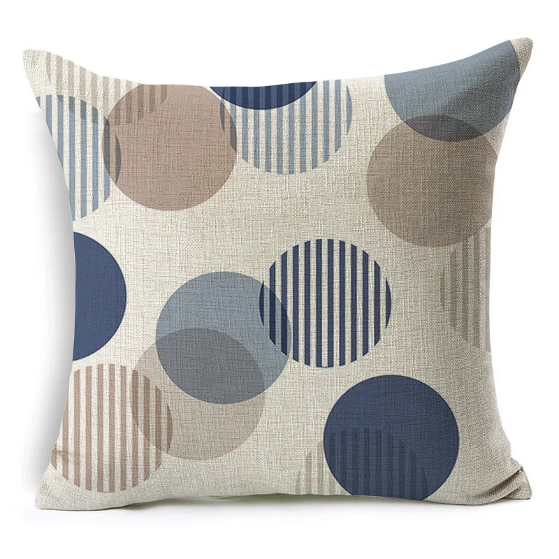 Новая простая синяя наволочка с геометрическим рисунком диван квадратная