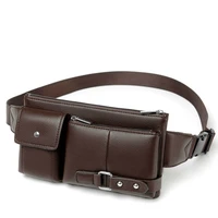 8pcslot luxury brand waist bag for men leather chest bag male casual belt bags sling crossbody chest pack belly waist packs