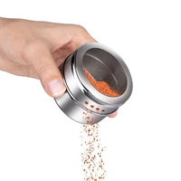 magnetic spice jars with wall mounted rack stainless steel spice tins spice seasoning containers with spice label