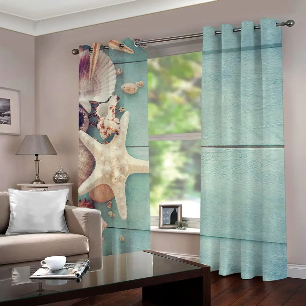 

3d Curtains Cortina Blackout Living Room Bedroom Window Curtain Drapes Modern Brief shell Photo Curtain