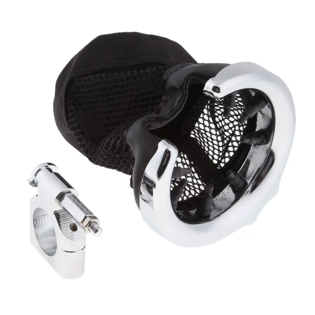 

Motorcycle Handlebar Cup Holder Metal Drink with Mesh Basket for
