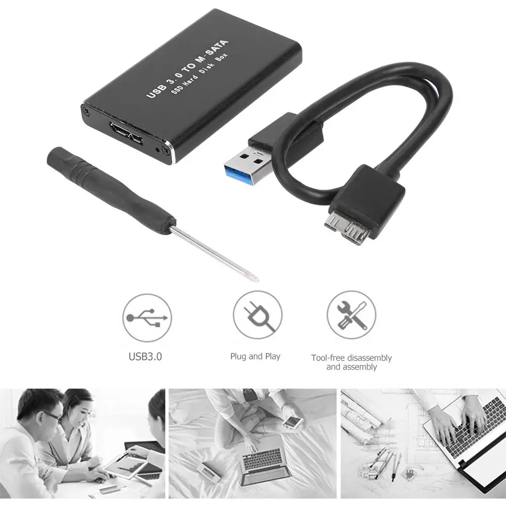 Внешний мини-Корпус для жесткого диска SSD USB 3 0 к mSATA внешний портативный жесткий