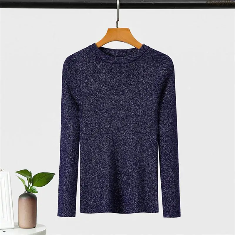 Новые продукты зима осень женский корейский трикотажный топ Блестящий пуловер