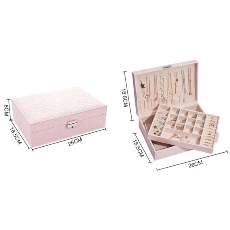Портативный дорожная коробочка для украшений органайзер украшения Для Хранения
