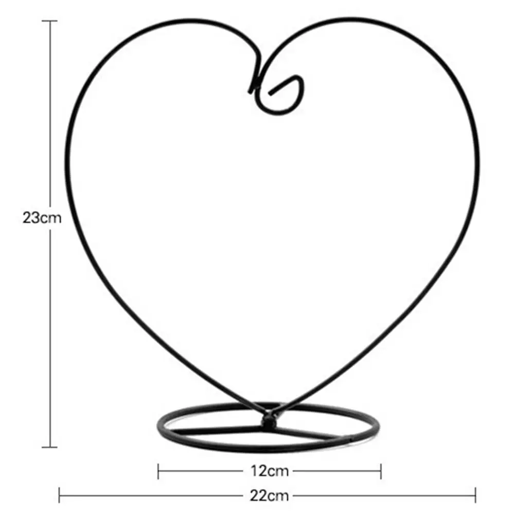 Стильная железная черная стойка в форме сердца стеклянный гриб для дома ваза