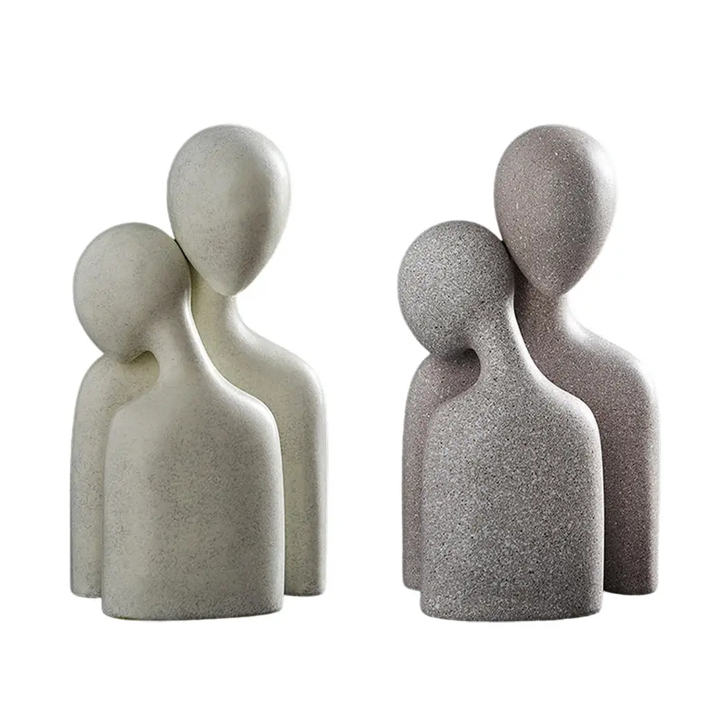 

Hugging Couple Resin Sculpture, Love Statue Romantic Orament Figurine Home Office Bookshelf Desktop Decorations
