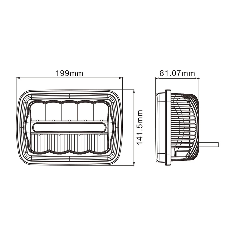 

4x6 5x7 inch LED Headlight Rectangular Replacement H4651 H4652 H4656 H4666 Square LED Headlight For Truck Pickup