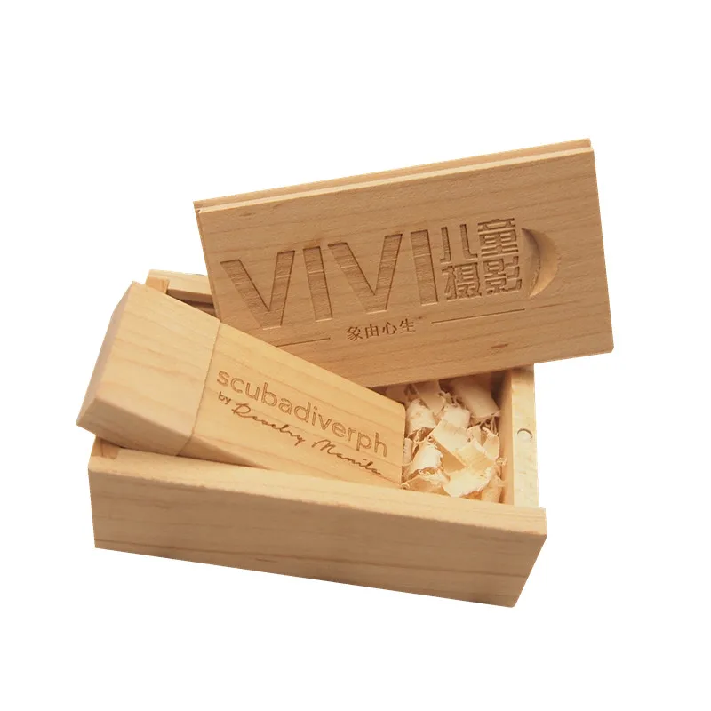 (10 шт бесплатных пользовательских логотипов) Деревянные usb + коробка карту флэш