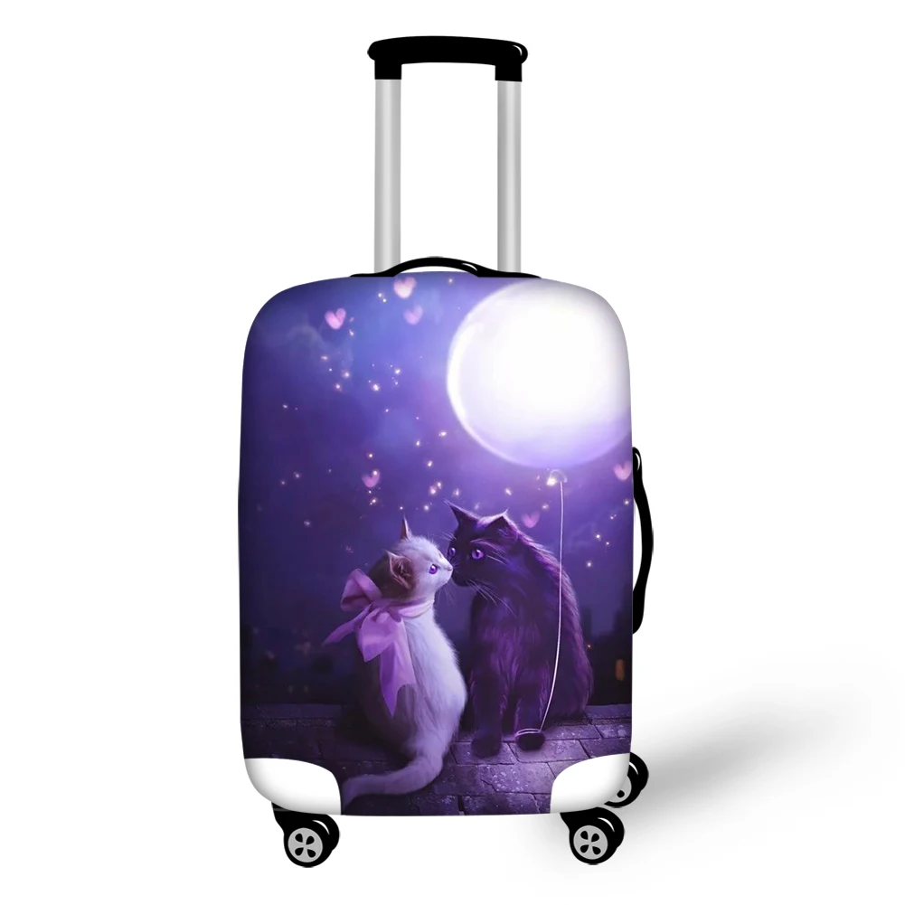 HaoYun Suitcase Protector Cover Fantasy Cat Pattern Elastic Dustproof Luggage Cover Kawaii Animal Waterproof Luggage Accessories