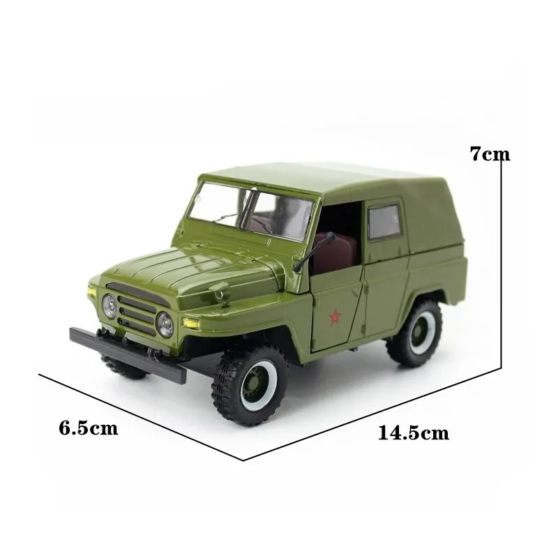 Литая металлическая игрушка модель/масштаб 1:24/Классическая BJ212 Jeep армейский