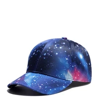 cool summer breathable unisex blue starry pattern adjustable baseball cap hip hop breathable hole sunscreen sun hat f75