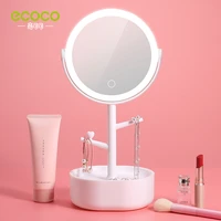 ecoco led light makeup mirror storage led face mirror adjustabletouch dimmer usb led vanity backlit mirror table cosmetic mirror