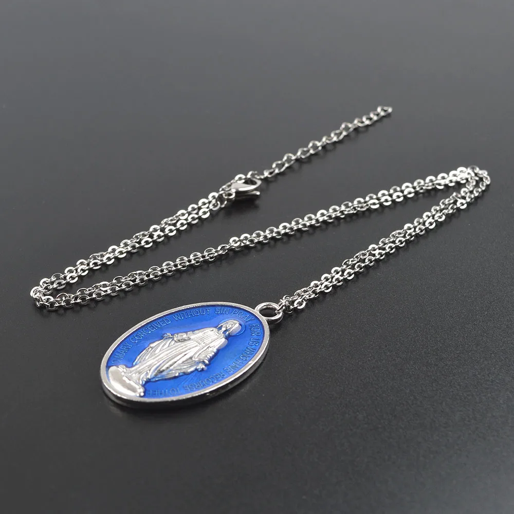 Католическая Дева Мэри подвеска религиозная Женская цепочка из нержавеющей