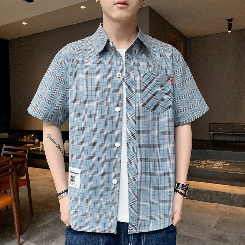

Short sleeve men's shirt Korean young men's casual half sleeve shirt trend new men's short sleeve clothes