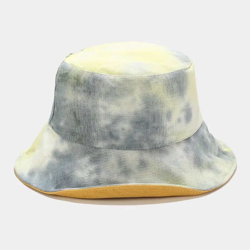 

New Bucket Hat Colorful Tiedye Plastic Panama Bob Cap Women's Summer Reversible Sun Protection Hat Foldable Unisex Fisherman Hat