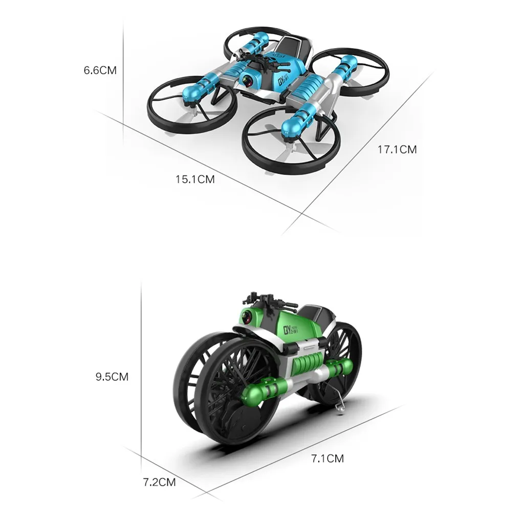 

Unique H6 2-in-1 Folding Rc Drone With Camera Motorcycle Vehicle Multi-functional Folding Aircraft Vehicle 6-axis Quadcopter Toy