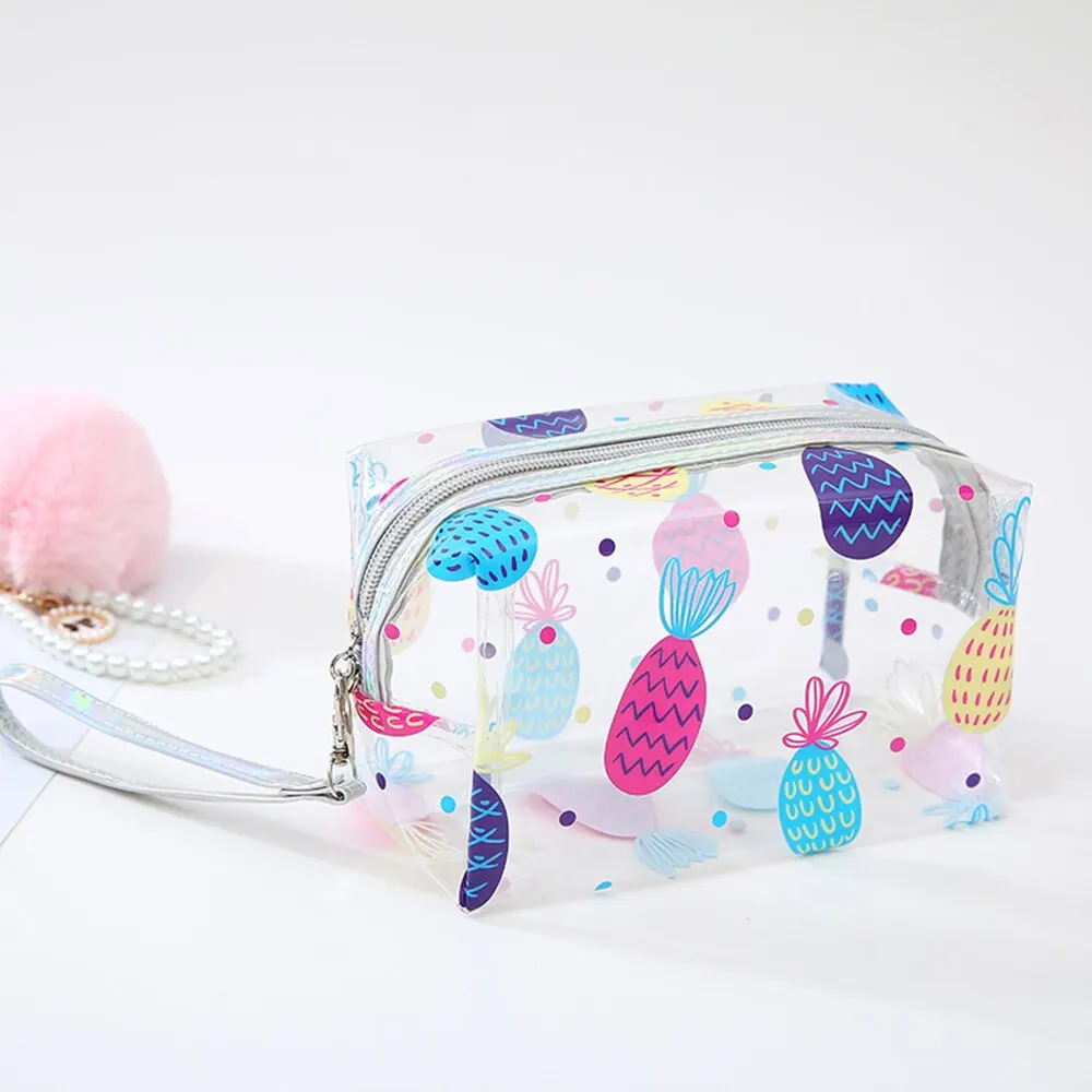 Portable Travel Cosmetics Bag Toiletry Makeup Storage Cactus Flamingo Pineapple Waterproof Transparent Compliant Bags New | Дом и сад