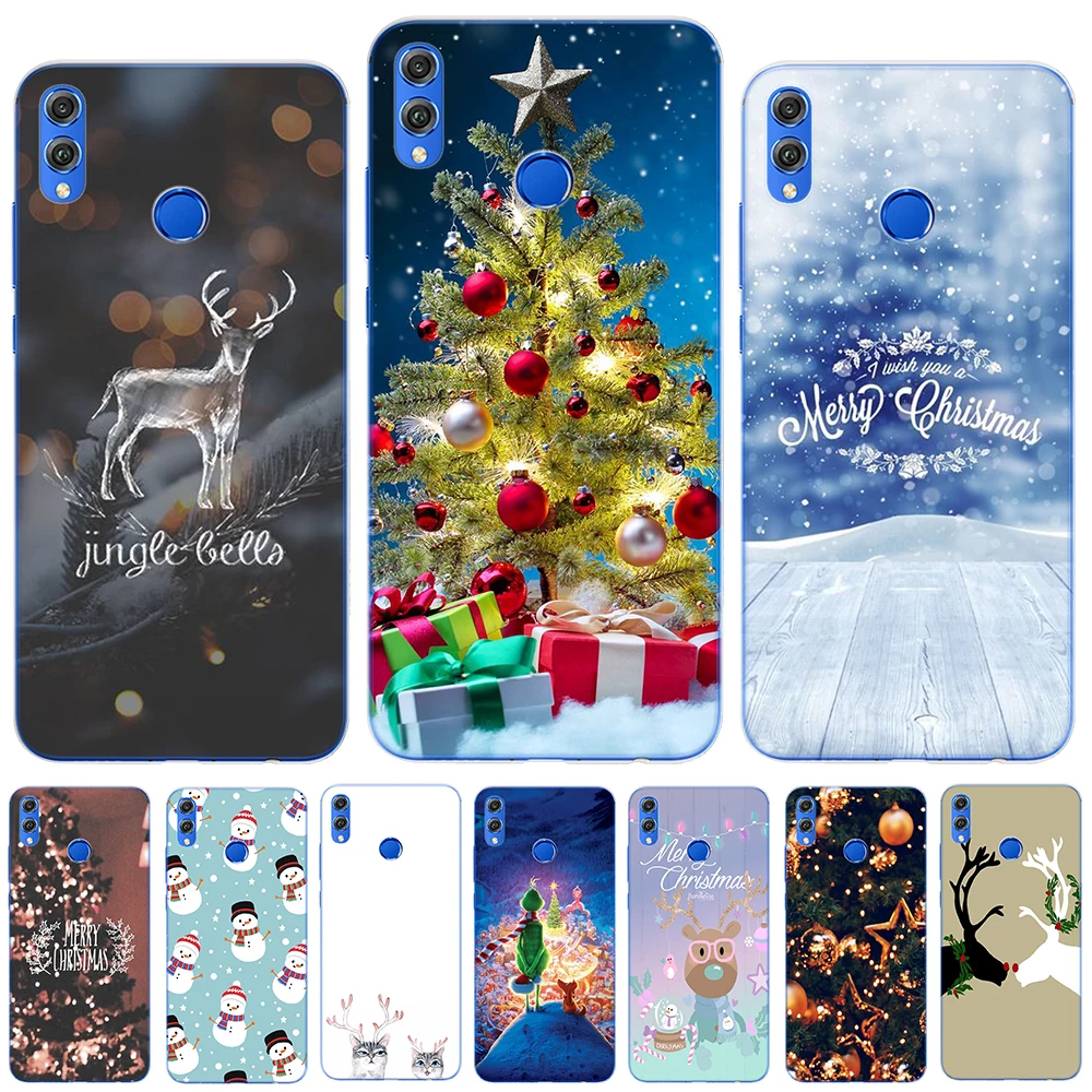 Рождественский мягкий чехол из ТПУ для Huawei Honor 9 10 20 Lite Pro 10i 8X 8C Y3 Y7 2017 Y9 Y5 2018 NOVA 5 4 3 3I |