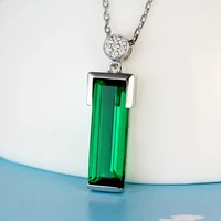 fashion silver plated emerald square cz crystal pendant 2021 elegant girl aaa zircon necklace for lady wedding best gift jewelry