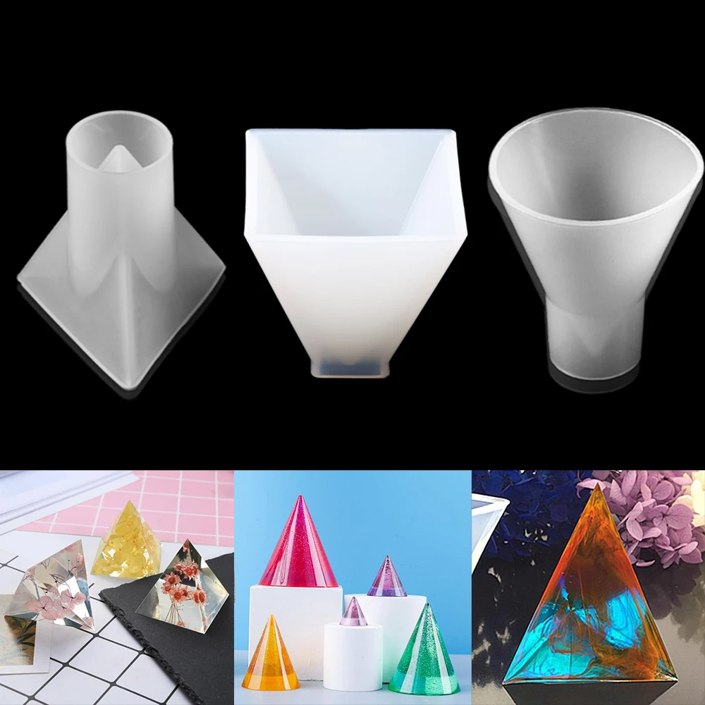 1 шт кубическая Пирамида силиконовая форма конус эпоксидная смола силиконовые формы для DIY смолы декоративные поделки форма для изготовлен...