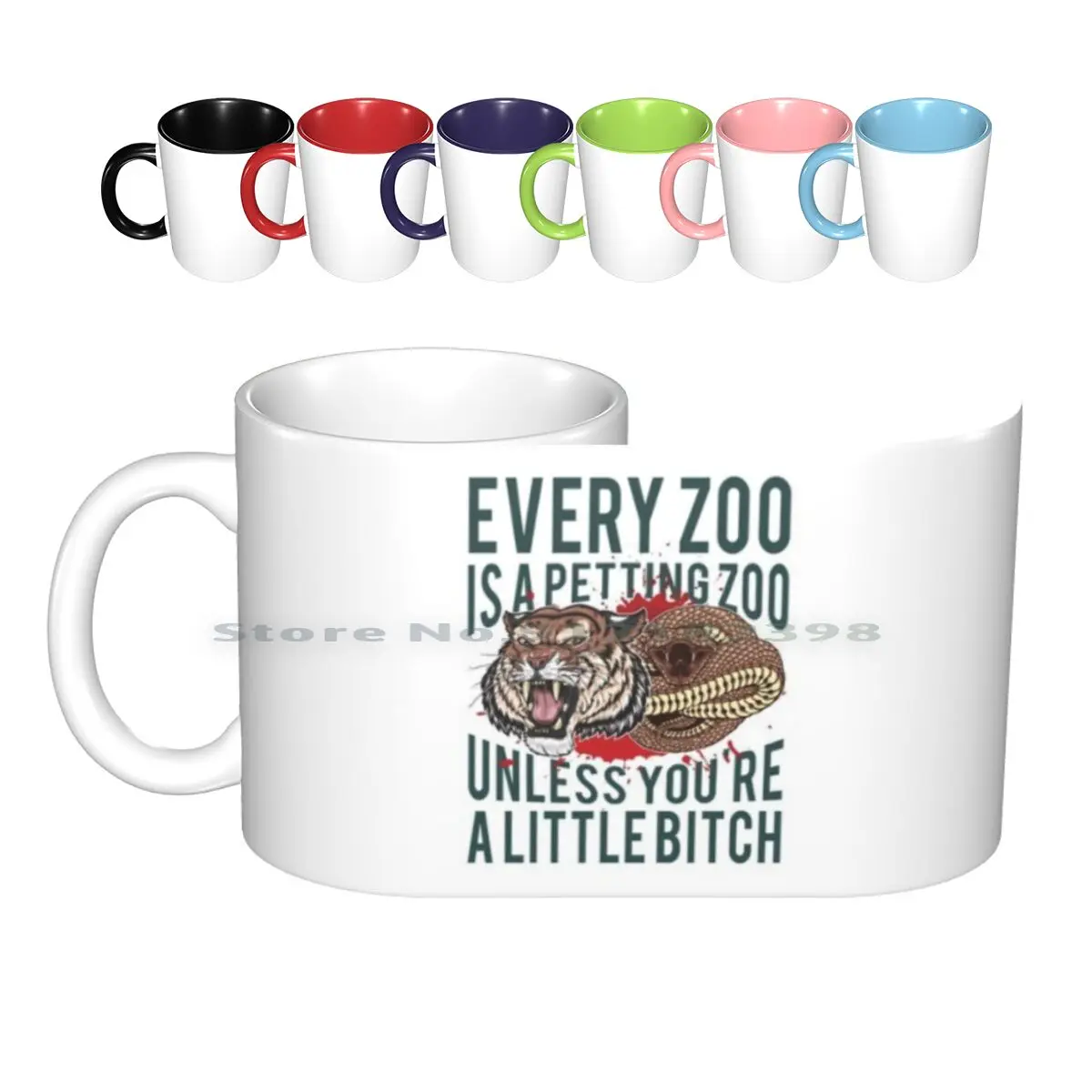 Every Zoo Is A Petting Unless You're Little Ceramic Mugs Coffee Cups Milk Tea Mug Pet Tiger | Дом и сад