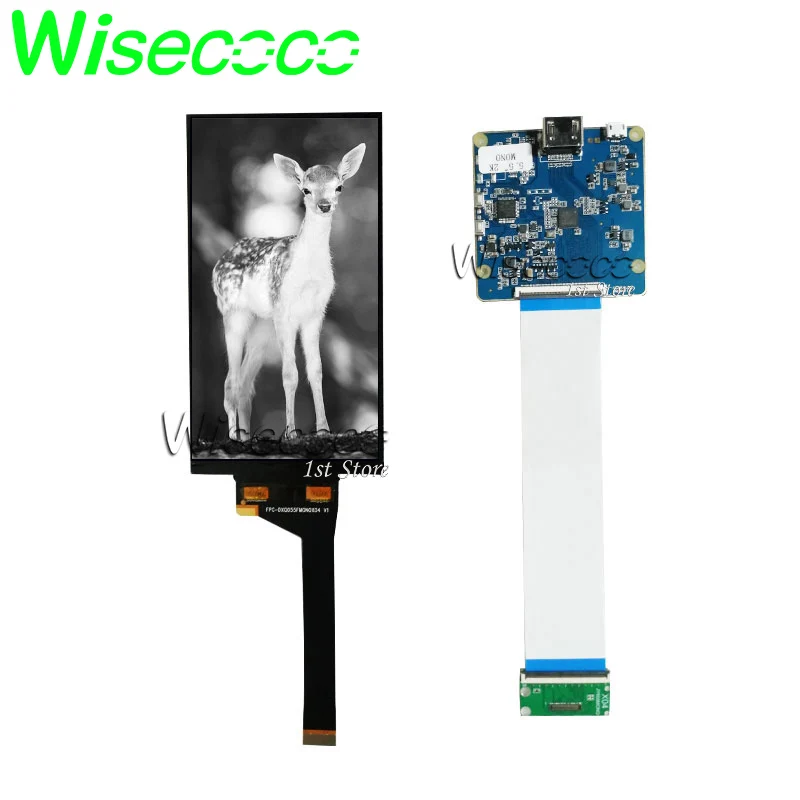 Wisecoco 5.5 Inch Monochrome Lcd Display 1080*1900   Driver Board MIPI 50Pins For 3d Printer Lcd